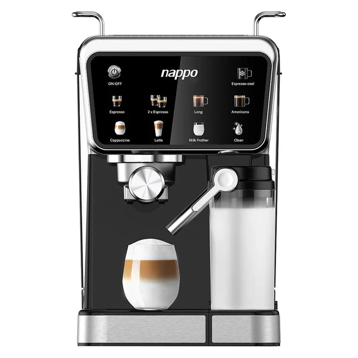 Cafetera nарро 9 en 1 Espresso Barista Craft 1350W Bomba Italiana 20BAR, Calentamiento Rápido Thermoblock, Depósito Leche 0.5L Depósito Agua 1,5L Panel Táctil, para Café de Filtro y Cápsulas de Nespresso
