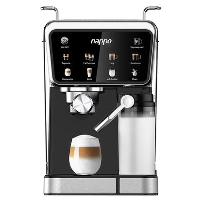 Cafetera nарро 9 en 1 Espresso Barista Craft 1350W Bomba Italiana 20BAR, Calentamiento Rápido Thermoblock, Depósito Leche 0.5L Depósito Agua 1,5L Panel Táctil, para Café de Filtro y Cápsulas de Nespresso