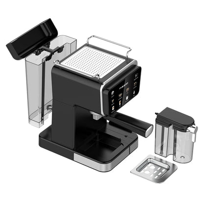 Cafetera nарро 9 en 1 Espresso Barista Craft 1350W Bomba Italiana 20BAR, Calentamiento Rápido Thermoblock, Depósito Leche 0.5L Depósito Agua 1,5L Panel Táctil, para Café de Filtro y Cápsulas de Nespresso